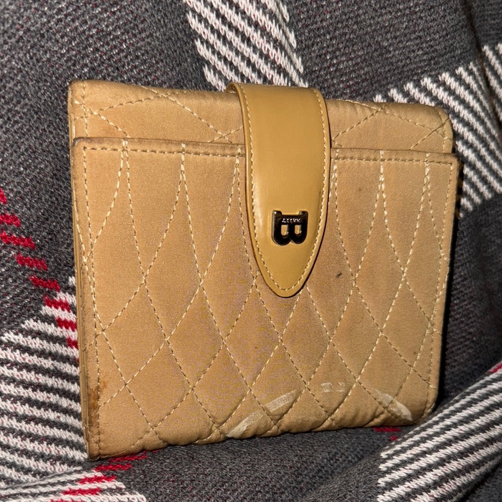 BALLY Tan Quilted Women's Trifold Wallet